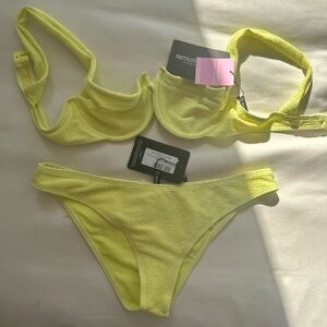NWT YELLOW BIKINI PRETTY LITTLE THING